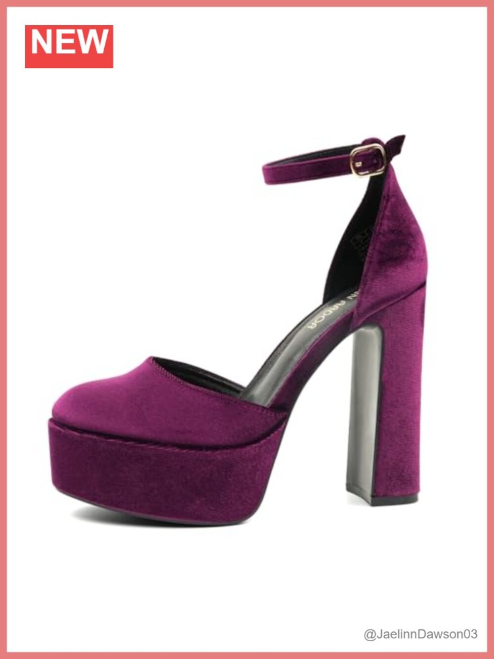 Platform Pumps 5 Inch Chunky High Heel Ankle Strap Closed Toe Suede